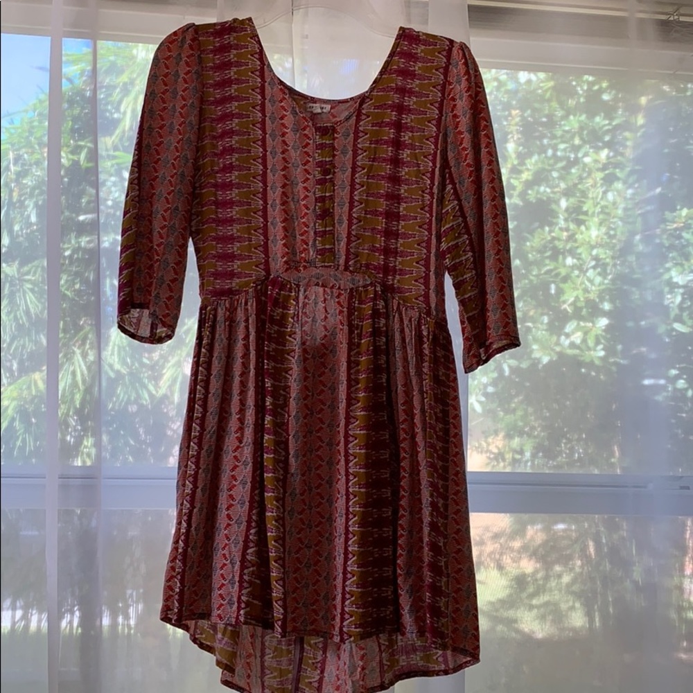 Cross Back Pattern Skater Dress